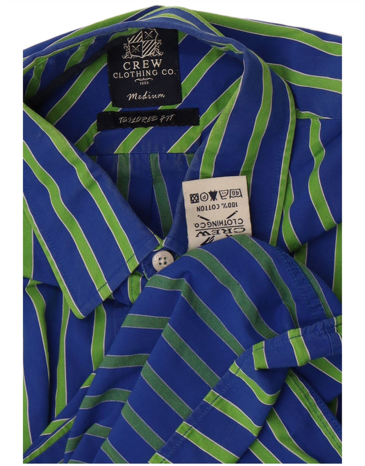 Crew Clothing Mens Tailored Fit Shirt Medium Blue Pinstripe Cotton