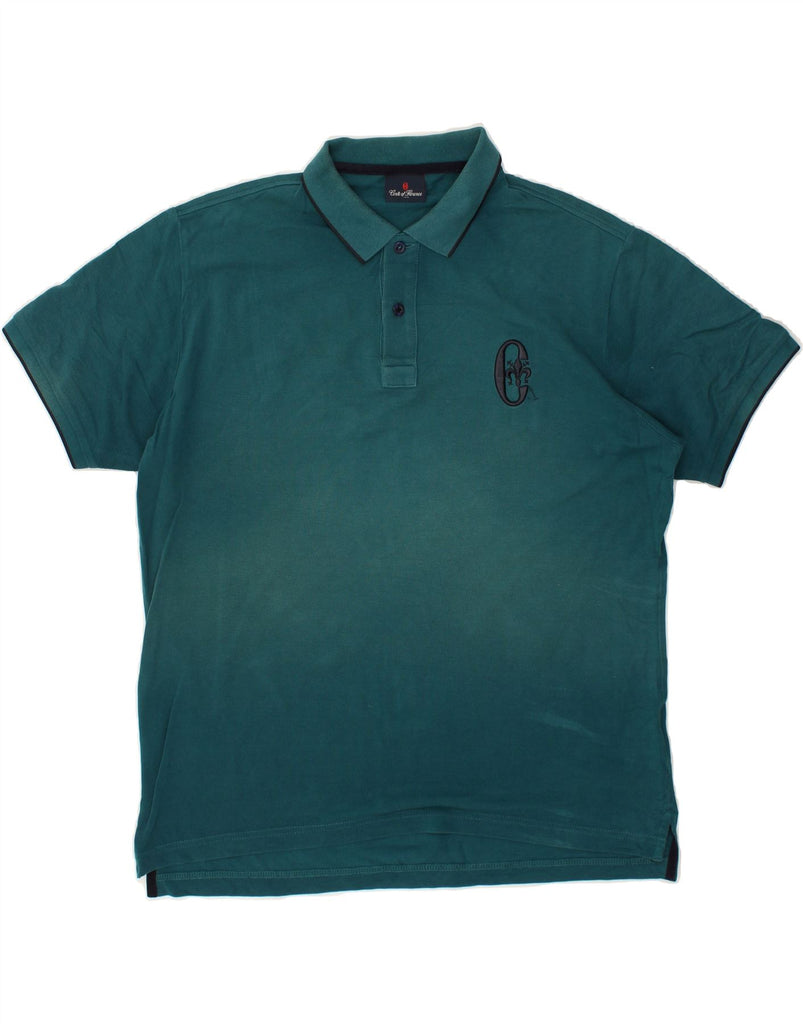 CONTE OF FLORENCE Mens Polo Shirt XL Green Cotton | Vintage Conte of Florence | Thrift | Second-Hand Conte of Florence | Used Clothing | Messina Hembry 