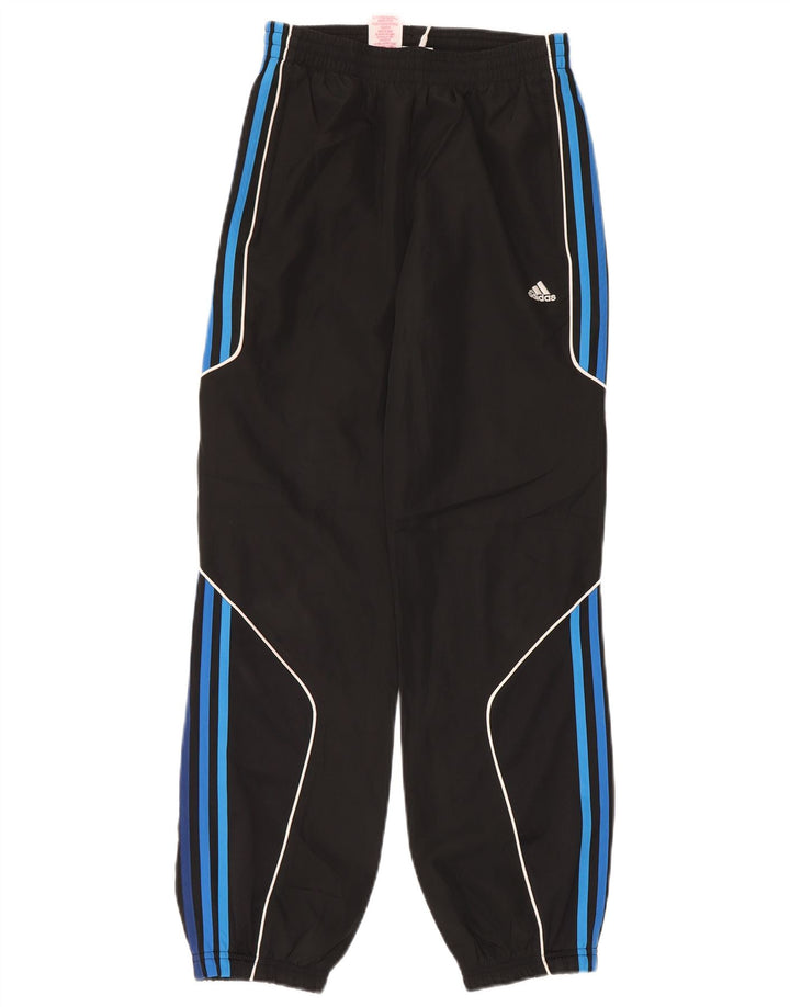 ADIDAS Boys Tracksuit Trousers Joggers 13-14 Years Black Polyester