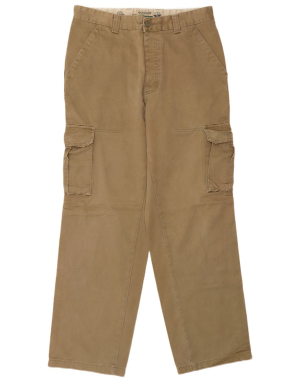 Dockers Mens Khakis Straight Cargo Trousers W34 L32 Khaki