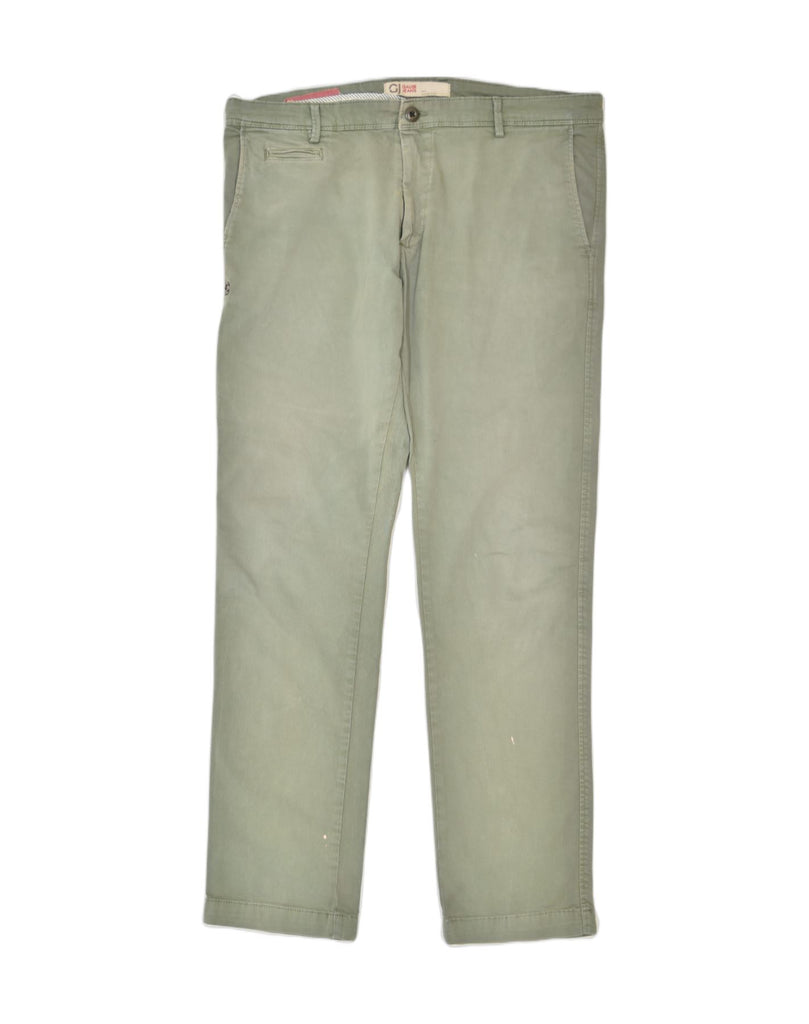 GAUDI Mens Slim Casual Trousers W36 L32 Green Cotton | Vintage | Thrift | Second-Hand | Used Clothing | Messina Hembry 