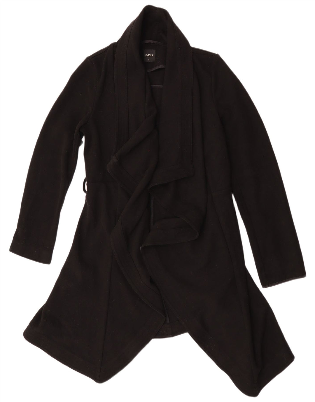 Oasis Womens Open Overcoat UK 10 Small Black Polyester