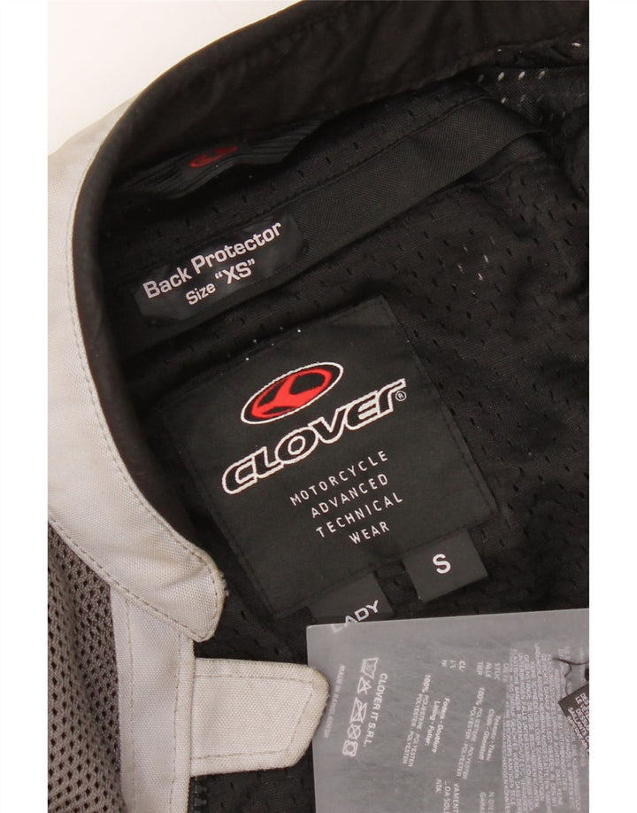 Clover Womens Graphic Racer Jacket UK 6 XS Multicoloured Colourblock