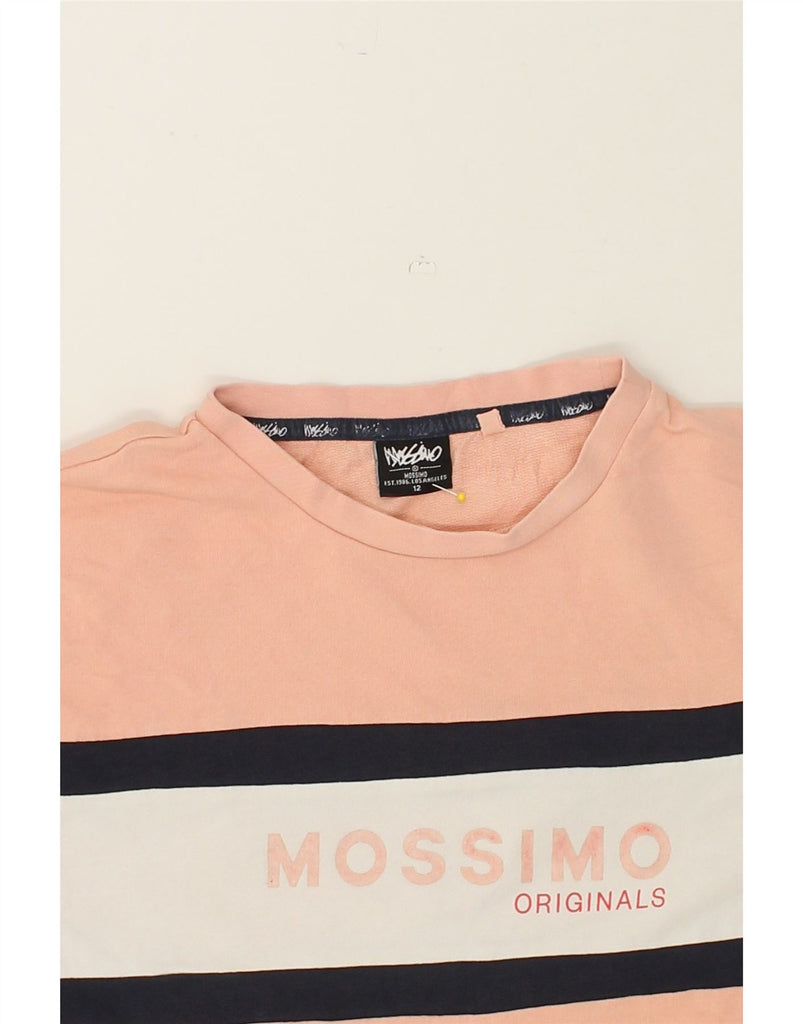 MOSSIMO Girls Graphic Sweatshirt Jumper 11-12 Years Pink Cotton | Vintage Mossimo | Thrift | Second-Hand Mossimo | Used Clothing | Messina Hembry 