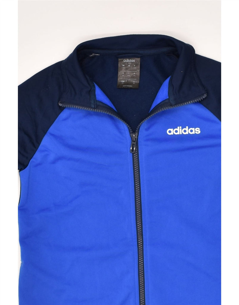 ADIDAS Boys Tracksuit Top Jacket 9-10 Years Navy Blue Colourblock | Vintage Adidas | Thrift | Second-Hand Adidas | Used Clothing | Messina Hembry 