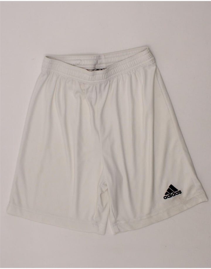 ADIDAS Boys Aeroready Sport Shorts 11-12 Years  White Polyester Vintage Adidas and Second-Hand Adidas from Messina Hembry 