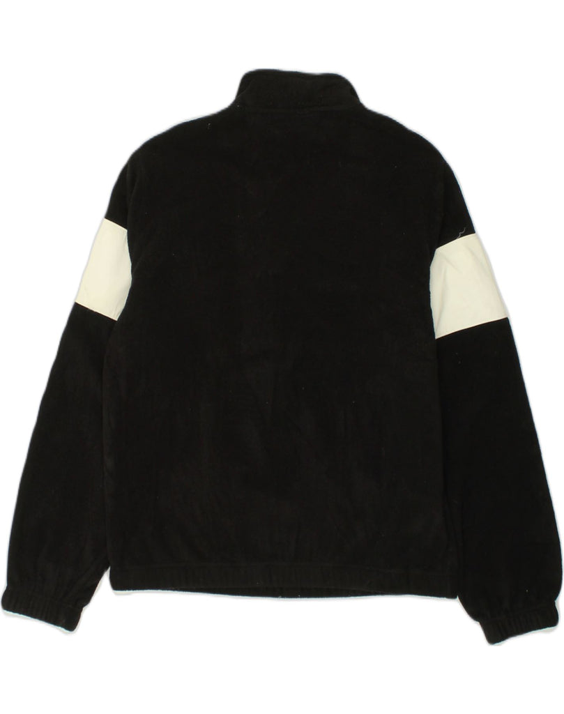 FILA Womens Graphic Zip Neck Fleece Jumper UK 10 Small Black Colourblock | Vintage Fila | Thrift | Second-Hand Fila | Used Clothing | Messina Hembry 