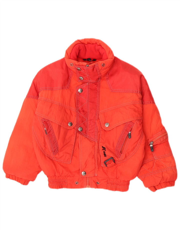 K-Way Boys Hooded Ski Jacket 7-8 Years Red Colourblock Polyamide