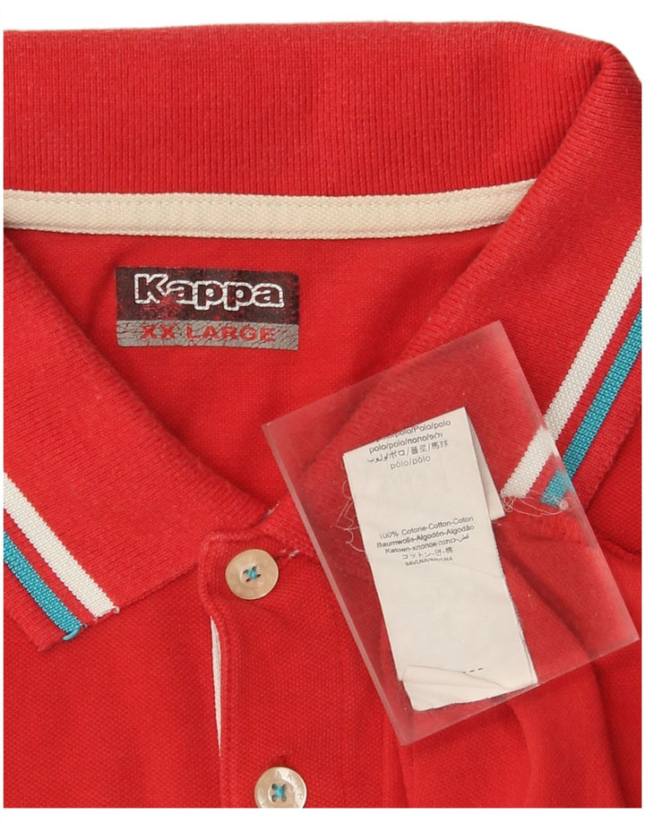 Kappa Mens Polo Shirt 2XL Red Cotton
