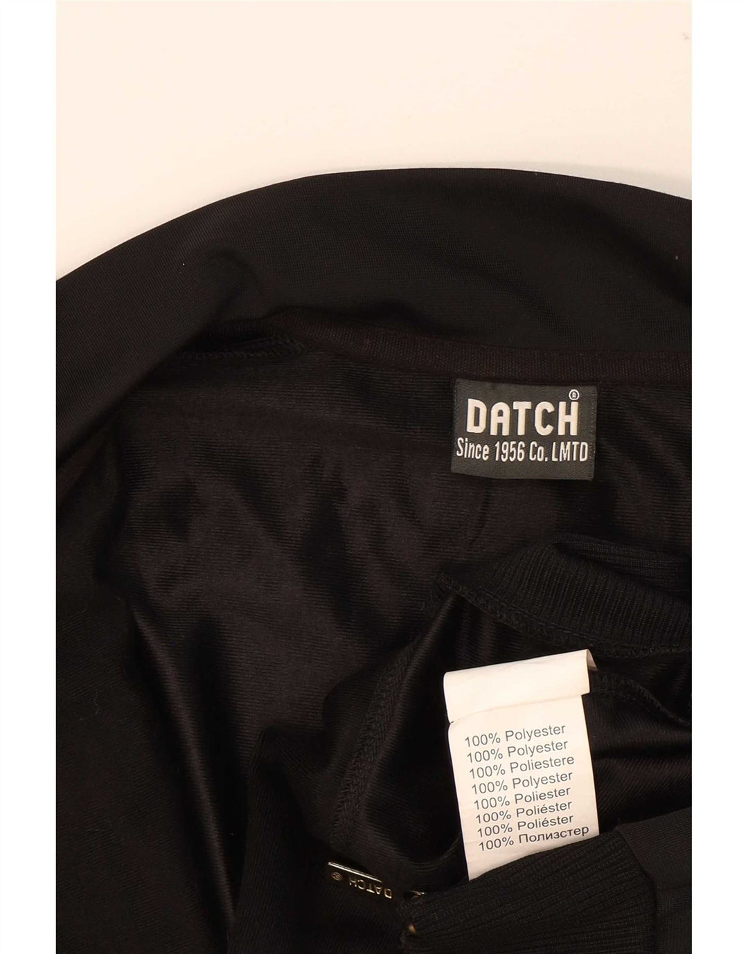 Datch Mens Graphic Tracksuit Top Jacket Large Black Polyester
