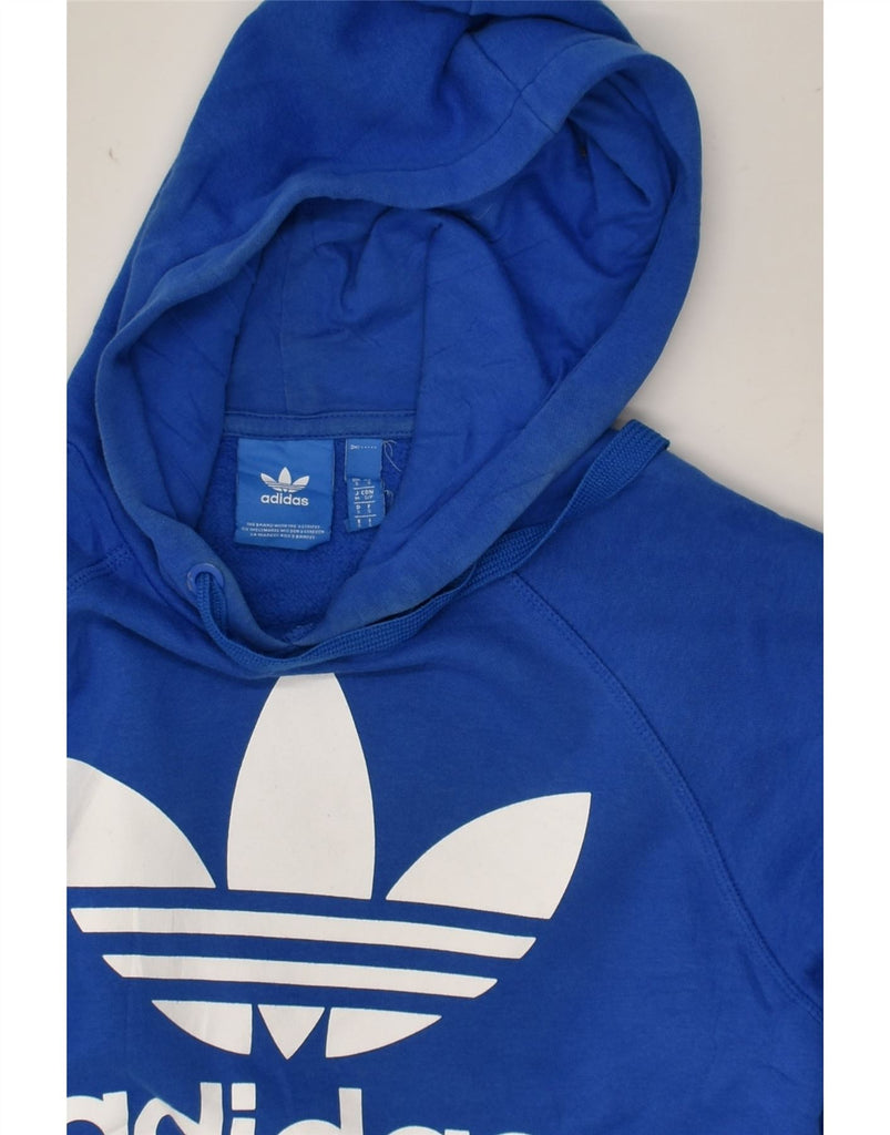 ADIDAS Mens Graphic Hoodie Jumper Small Blue Cotton | Vintage Adidas | Thrift | Second-Hand Adidas | Used Clothing | Messina Hembry 