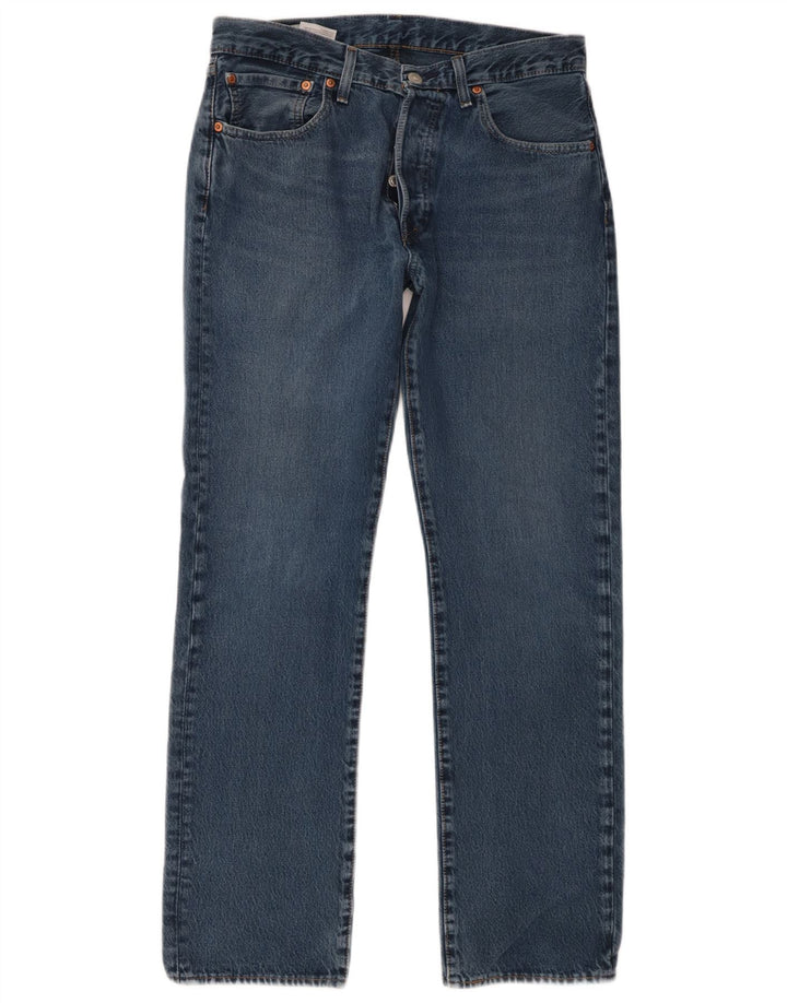 Levi's Mens 501 Straight Jeans W32 L32 Blue Cotton