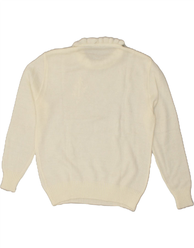 STEFANIA Womens Crew Neck Jumper Sweater UK 16 Large White Acrylic | Vintage Stefania | Thrift | Second-Hand Stefania | Used Clothing | Messina Hembry 