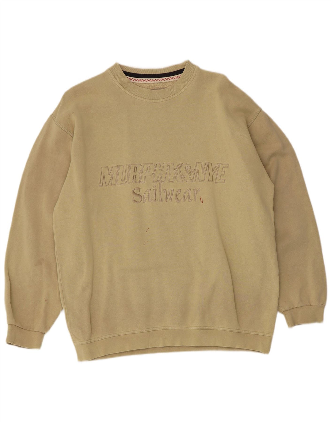 Murphy & Nye Mens Graphic Sweatshirt Jumper Medium Khaki Cotton