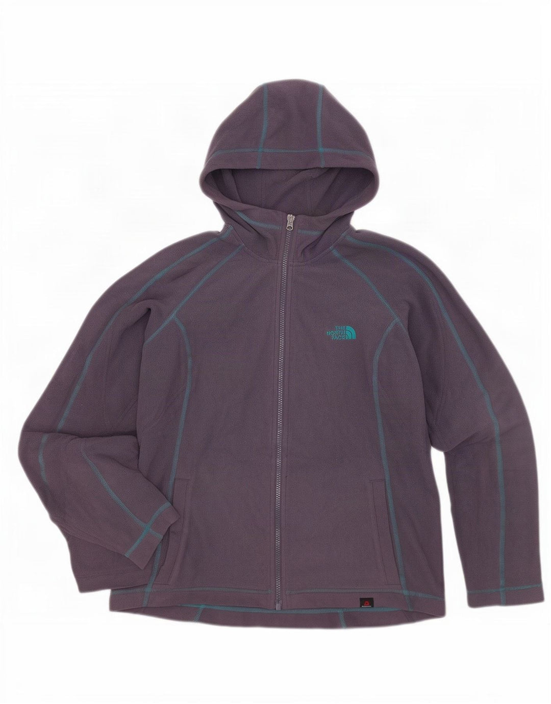The North Face Womens Hooded Fleece Jacket UK 14 Medium Purple Polyester
