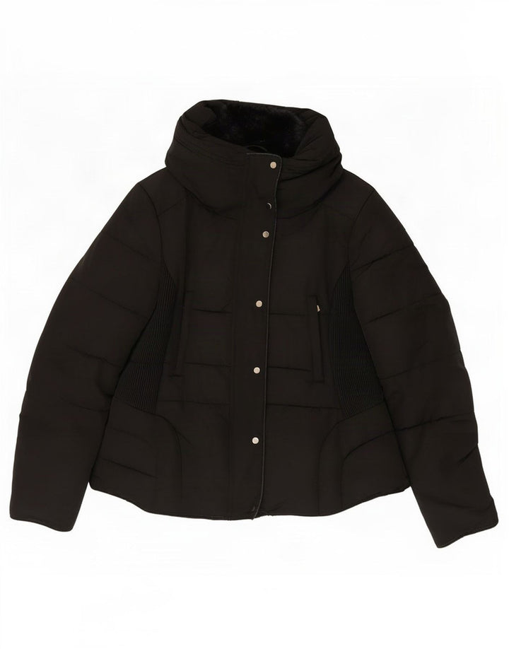 Zara Womens Padded Jacket UK 18 XL Black Polyester