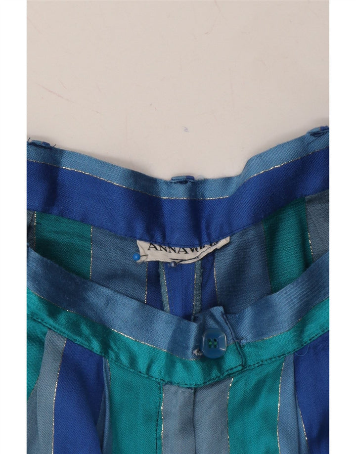 VINTAGE Womens Casual Shorts W26 Small Blue Striped Vintage Vintage and Second-Hand Vintage from Messina Hembry 