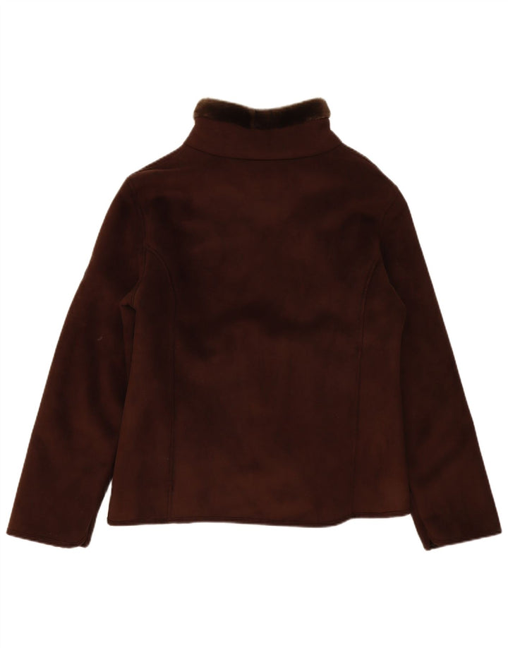 Jack Murphy Womens Sherpa Jacket UK 14 Large Brown Acrylic