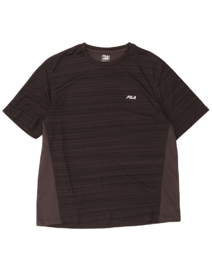 Fila Mens Slim Fit T-Shirt Top 2XL Grey Colourblock Polyester