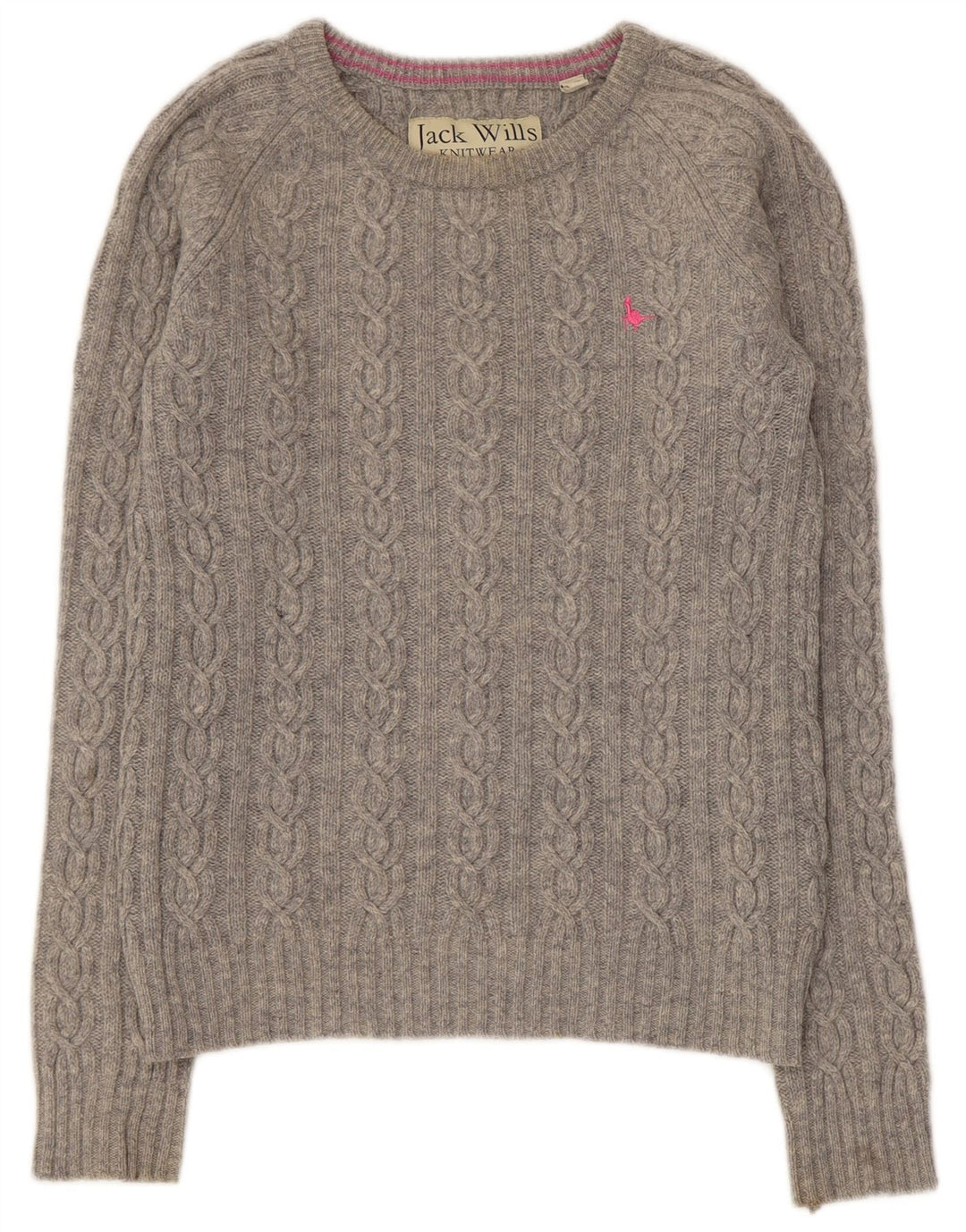 Jack Wills Womens Boat Neck Jumper Sweater UK 12 Medium Grey Lambswool