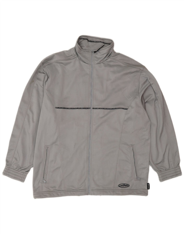 Lotto Womens Oversized Tracksuit Top Jacket UK 16 Large Grey Colourblock
