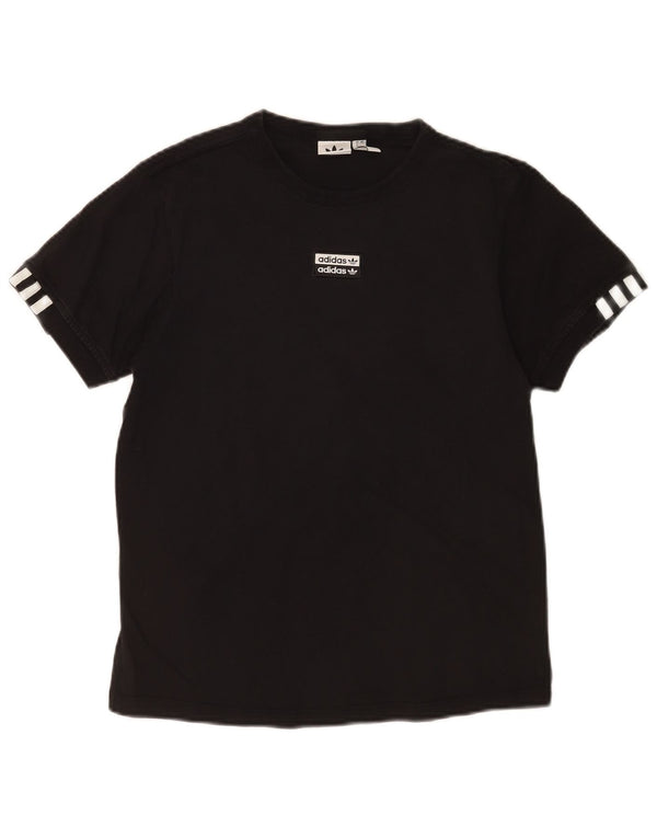 Adidas Womens T-Shirt Top UK 12 Medium Black