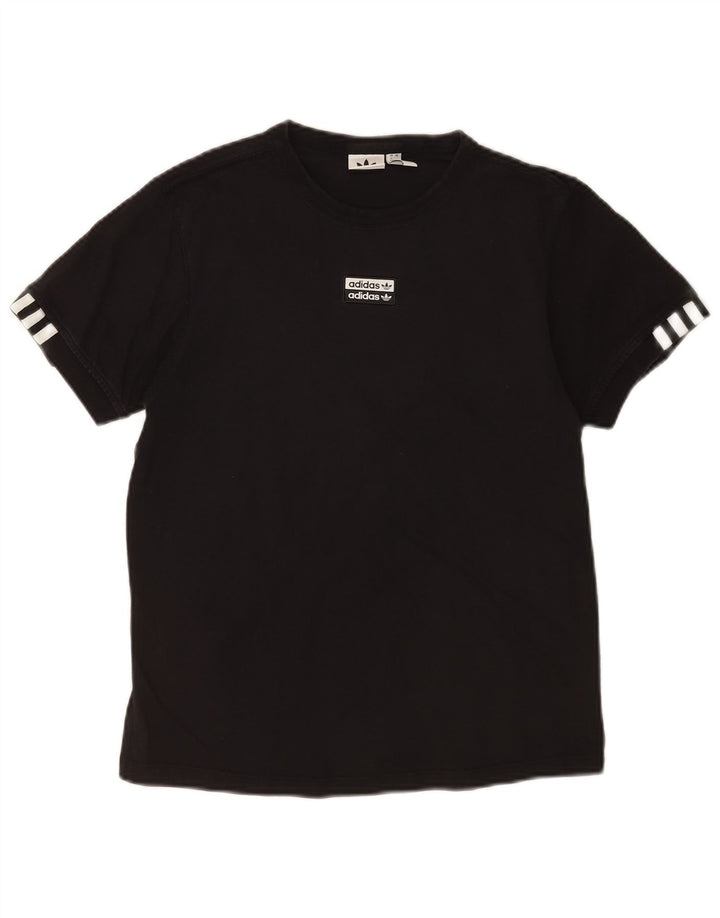 Adidas Womens T-Shirt Top UK 12 Medium Black