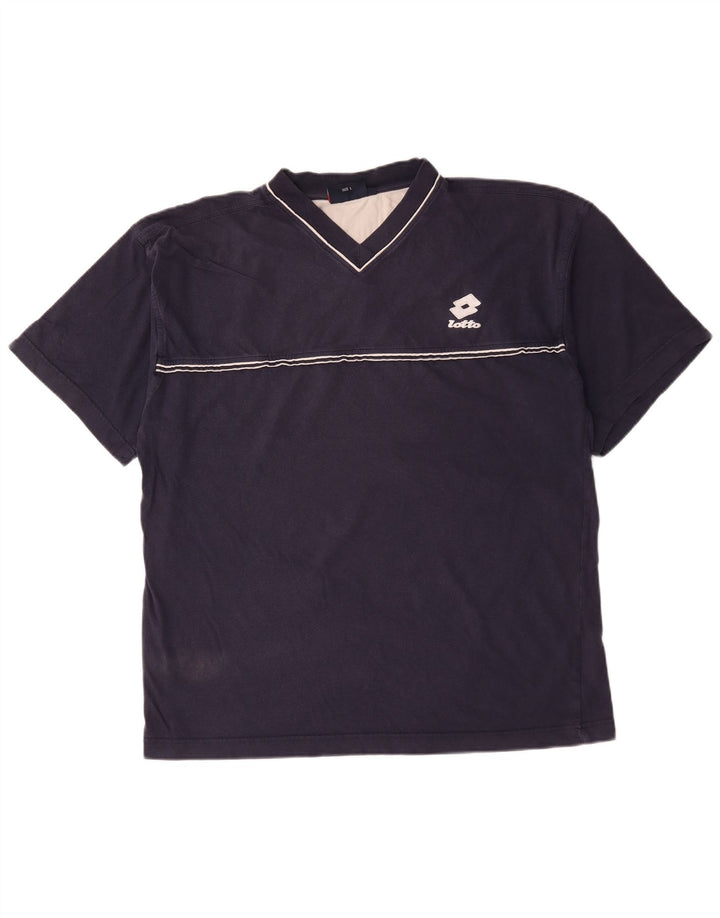 Lotto Mens T-Shirt Top Large Navy Blue Cotton