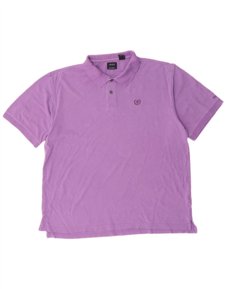 IZOD Mens Polo Shirt XL Purple Cotton