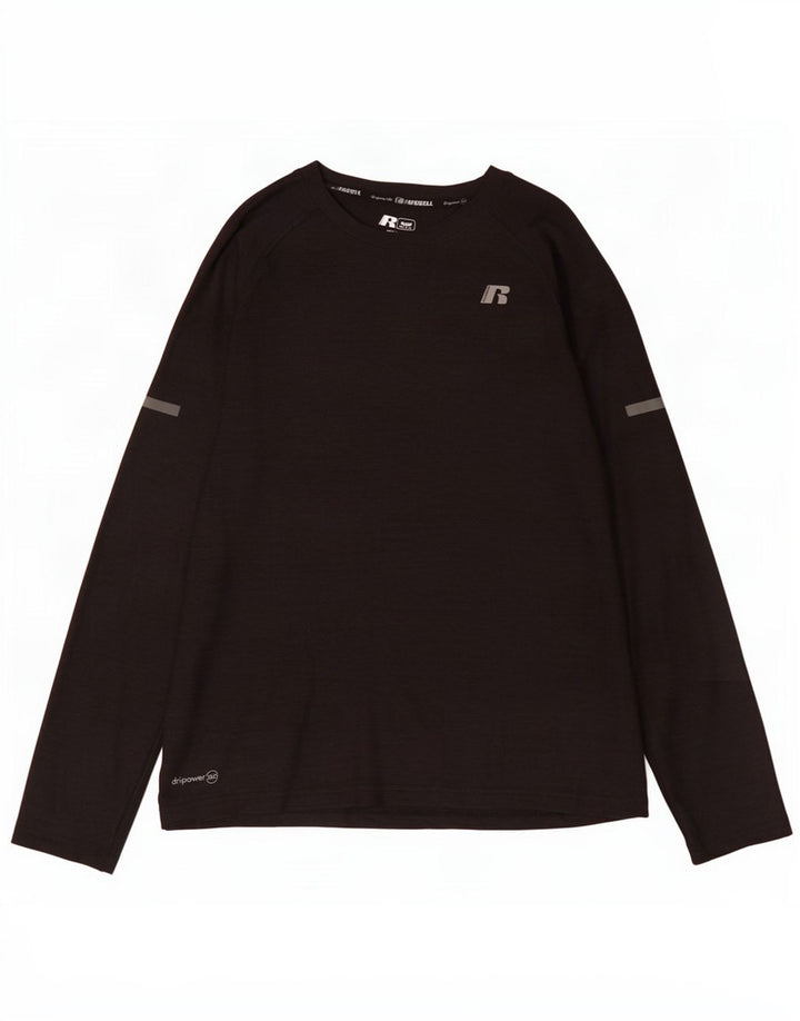 Russell Athletic Boys Dri-Power Top Long Sleeve 11-12 Years Large Black