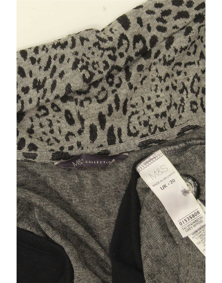 Marks & Spencer Womens Asymmetric Cardigan Sweater UK 20 2XL Grey