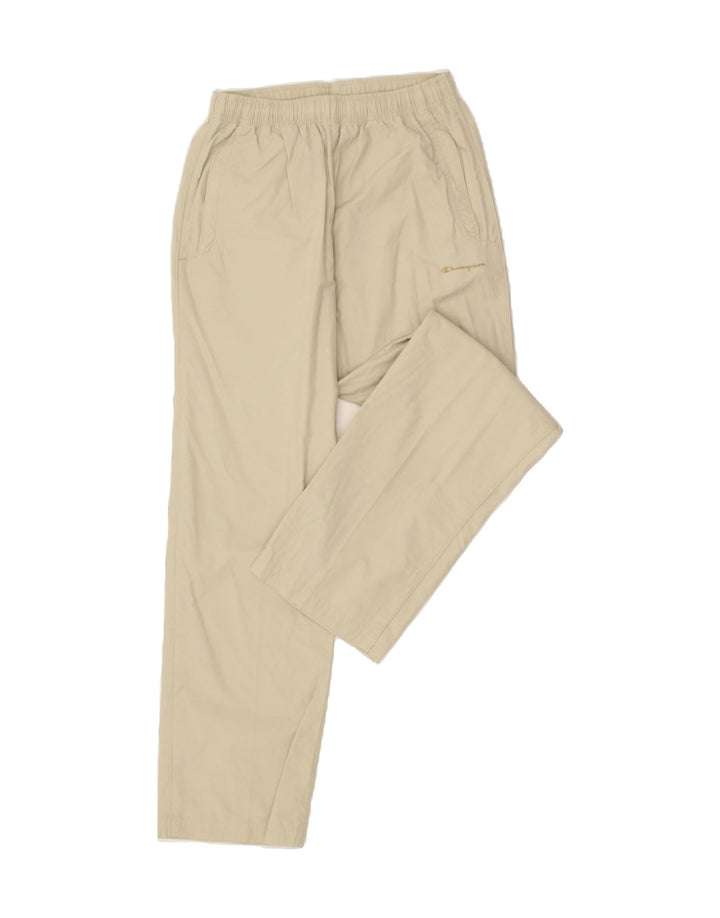 CHAMPION Womens Tracksuit Trousers UK 12 Medium Beige Polyamide Vintage Champion and Second-Hand Champion from Messina Hembry 