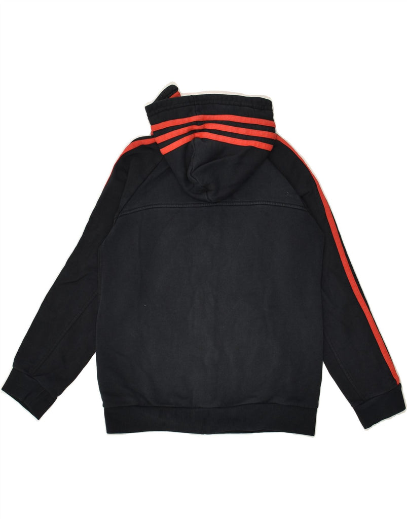 ADIDAS Boys Zip Hoodie Sweater 11-12 Years Black Cotton | Vintage Adidas | Thrift | Second-Hand Adidas | Used Clothing | Messina Hembry 