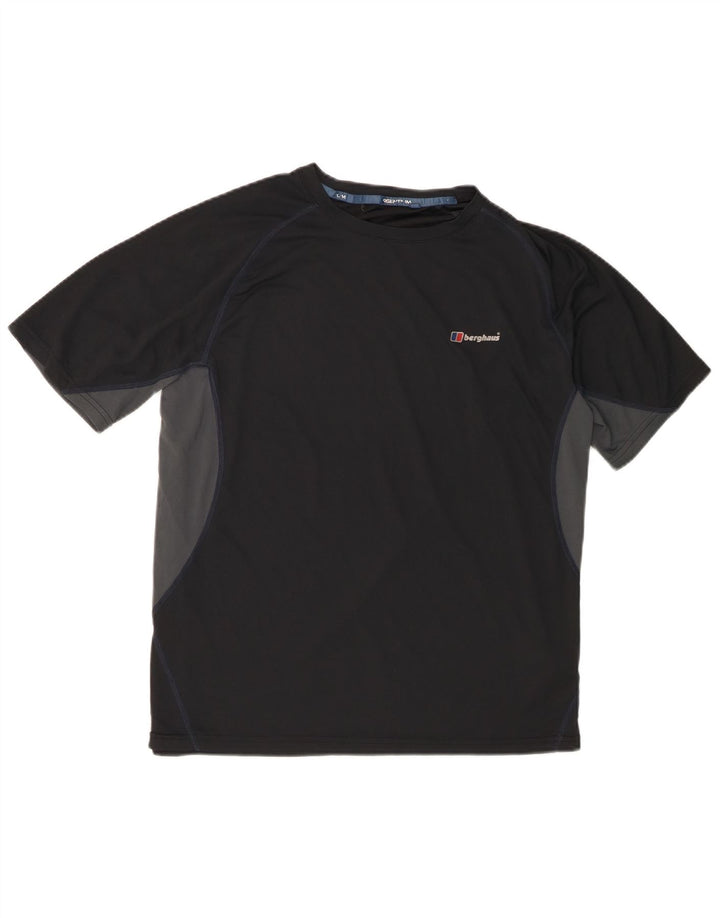 Berghaus Mens T-Shirt Top Large Black Colourblock Polyester