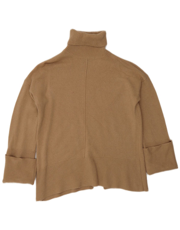 Reiss Womens Oversized Roll Neck Jumper Sweater UK 6 XS Beige Wool
