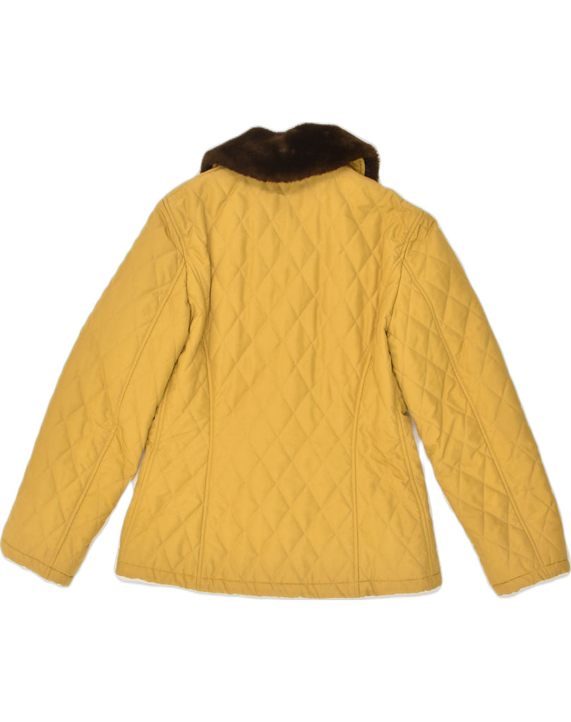 MARELLA Womens Quilted Jacket UK 12 Medium Yellow Polyester | Vintage Marella | Thrift | Second-Hand Marella | Used Clothing | Messina Hembry 