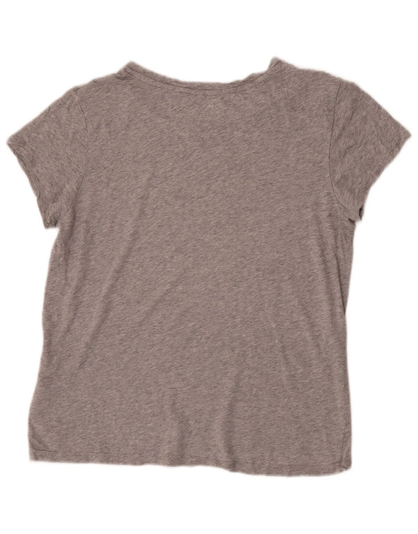 Levi's Womens Graphic T-Shirt Top UK 14 Medium Grey Flecked Cotton