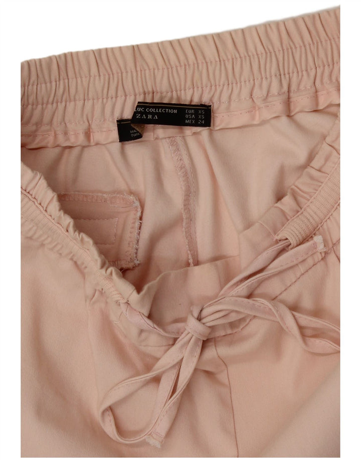 Zara Womens Straight Chino Trousers XS W24 L27 Pink