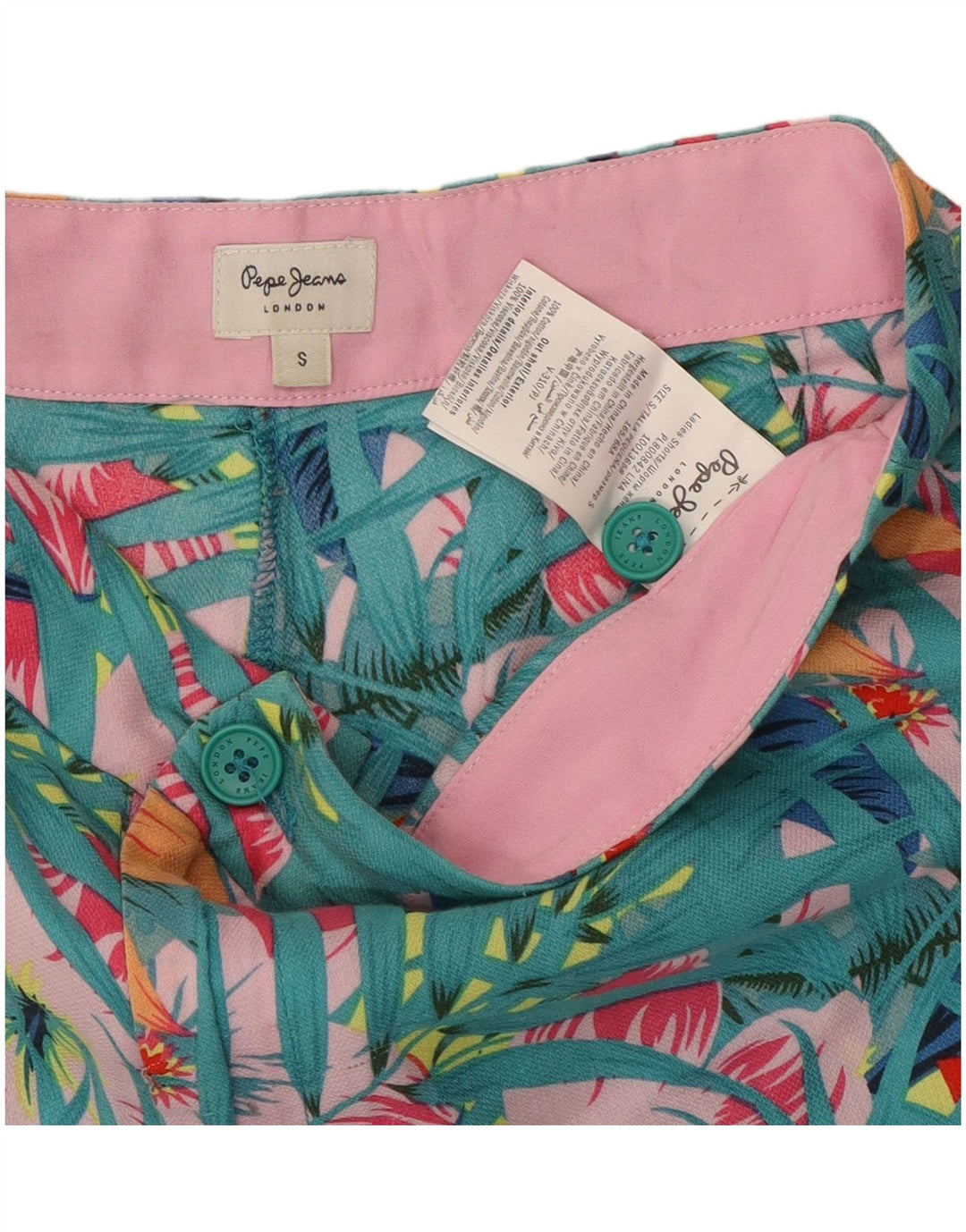 PEPE Jeans Womens Hot Pants Small W27  Multicoloured Floral Cotton