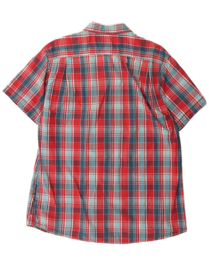 MANTARAY Mens Shirt Large Red Check Cotton