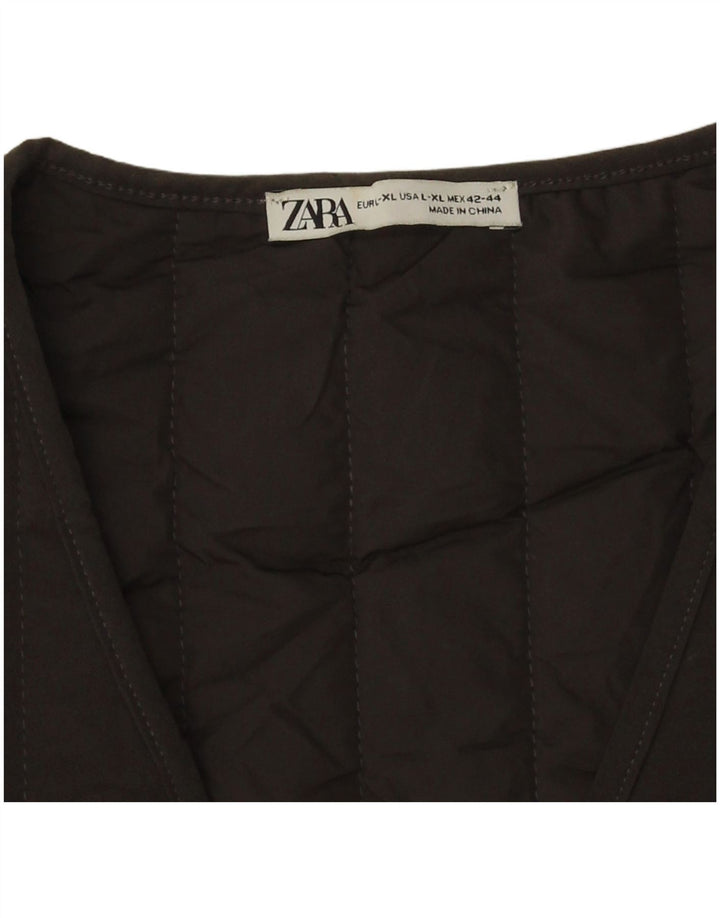 Zara Mens Padded Gilet UK 40 Large Grey Polyester