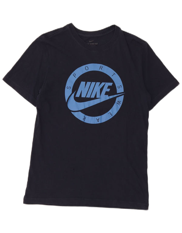 Nike Mens Graphic T-Shirt Top Small Navy Blue Cotton