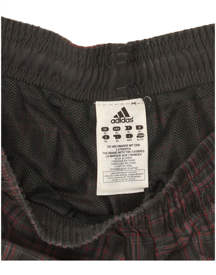 Adidas Mens Sport Shorts XL Grey Check Polyester