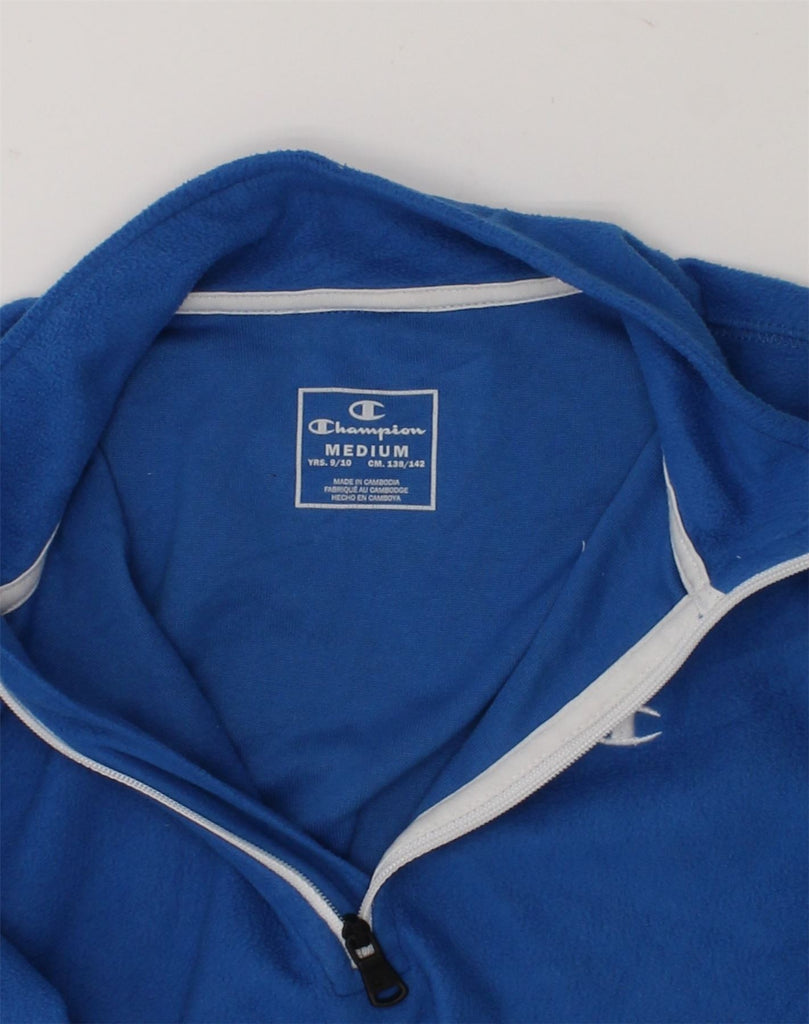 CHAMPION Boys Zip Neck Fleece Jumper 9-10 Years Medium  Blue Polyester | Vintage Champion | Thrift | Second-Hand Champion | Used Clothing | Messina Hembry 