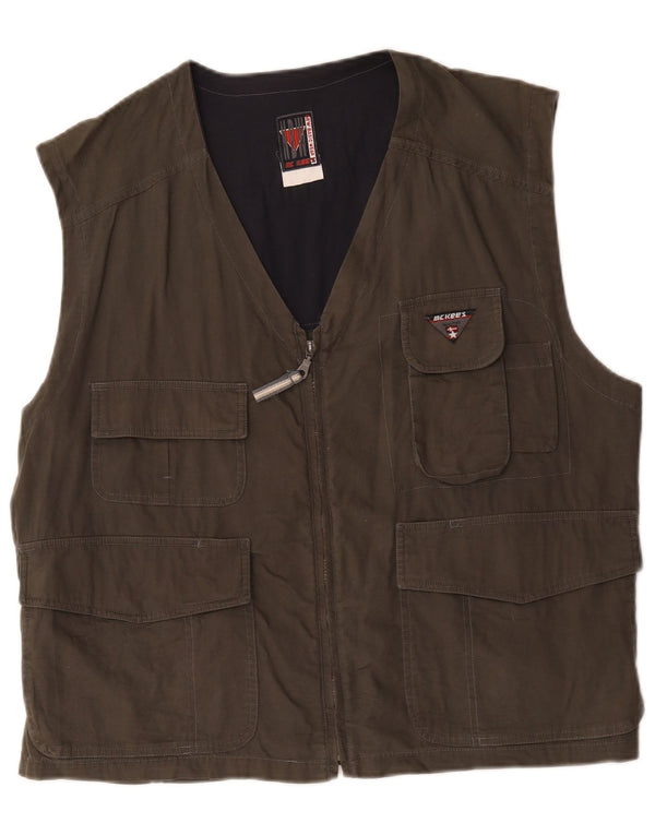 MC Kee's Mens Utility Gilet UK 42 XL Brown Cotton