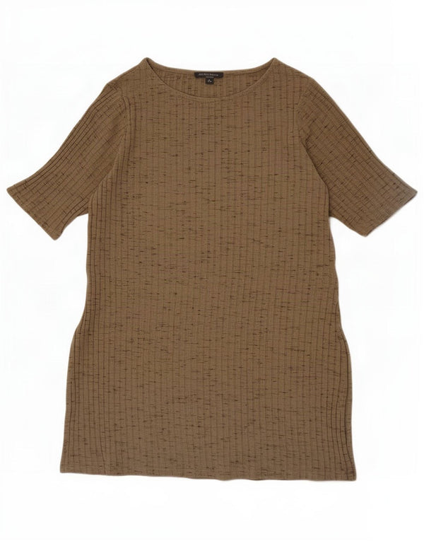 Marks & Spencer Womens Tunic Top UK 16 Large Khaki Flecked Viscose