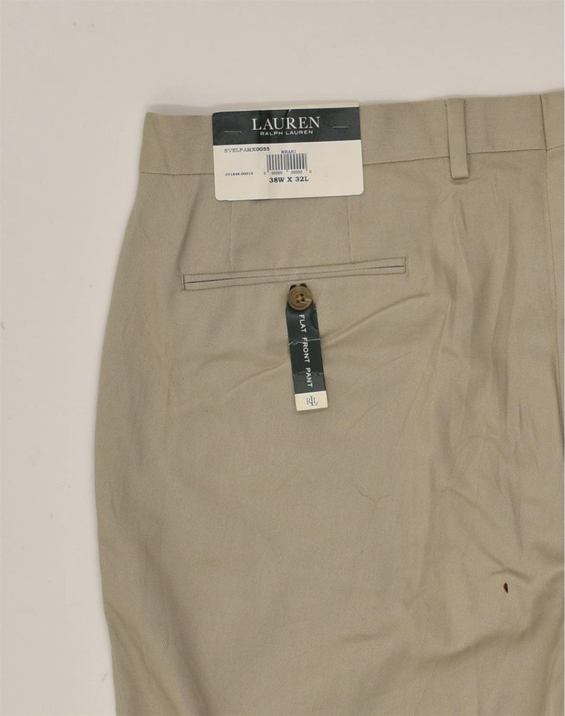 RALPH LAUREN Mens Straight Suit Trousers W38 L32  Beige Cotton | Vintage Ralph Lauren | Thrift | Second-Hand Ralph Lauren | Used Clothing | Messina Hembry 