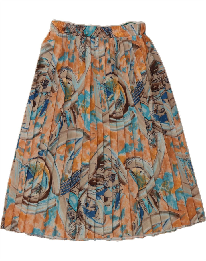CANDA Womens Abstract Pattern A-Line Skirt UK 14 Medium W28  Orange Vintage Canda and Second-Hand Canda from Messina Hembry 