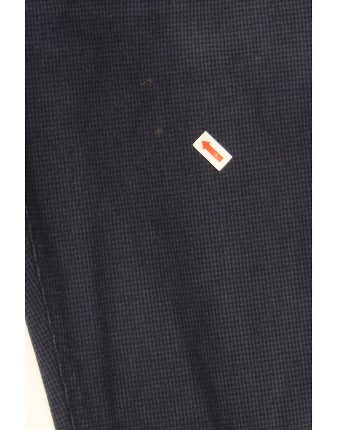 Trussardi Mens Straight Casual Trousers W34 L31 Navy Blue Houndstooth