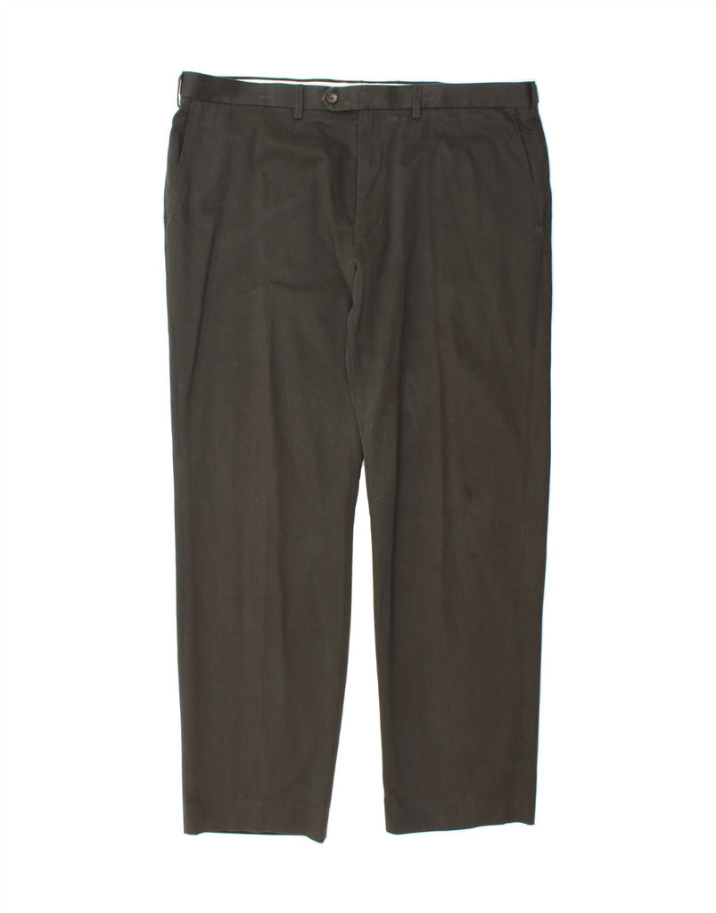 MARKS & SPENCER Mens Straight Suit Trousers W40 L33 Green Cotton Vintage Marks & Spencer and Second-Hand Marks & Spencer from Messina Hembry 
